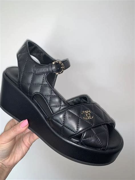 replica chanel wedge shoes|chanel wedge sandals 2022.